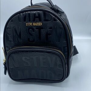 ✨Steve Madden Black Unisex Backpack Sleek Modern Design